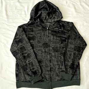 Sick all over print affliction style zip up